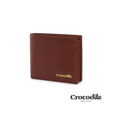 Crocodile鱷魚皮件 短夾 男皮夾 送禮推薦 義大利植鞣皮 8卡雙鈔  Naturale系列-0103-11005