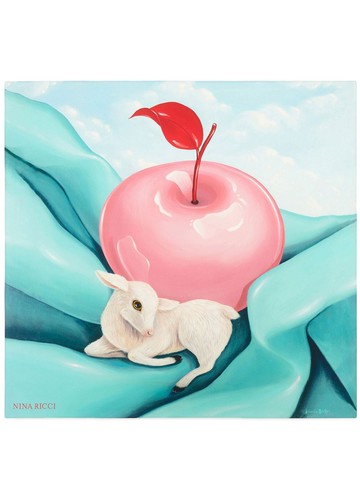 Nina Ricci - The Apple And The Lamb-print silk scarf - women - Silk - One Size - Blue