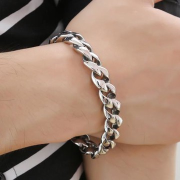 泰愛你簡約嘻哈手鏈男款個性潮流休閑潮款鈦鋼手腕配飾不掉色