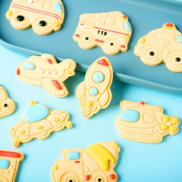 汽車交通工具卡通動物曲奇餅干模具 家用3d立體按壓式糖霜餅干模
