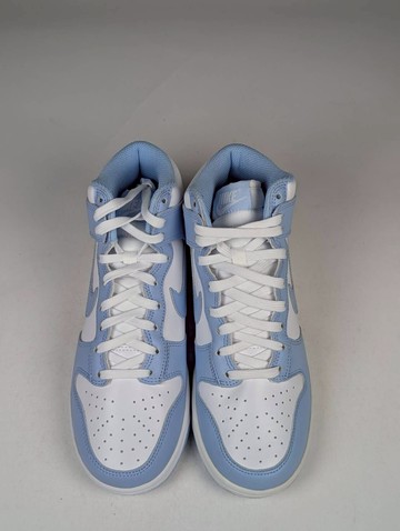 微瑕疵-左右腳中底泛黃,右腳外側磨損 DD1869-107/7 Nike Dunk High WMNS '' Aluminum '' 北卡藍 天藍 女款 男女段