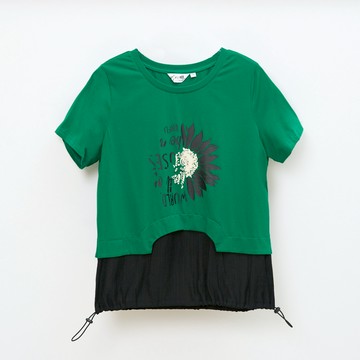 CLL巧玲瓏 向日葵鑲鑽裝飾束口上衣 2473103