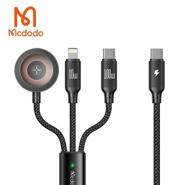 隔日到貨🚚【MCDODO麥多多】PD 100W 一分三快充傳輸線 CA-4940 三合一充電線 蘋果手錶充電線