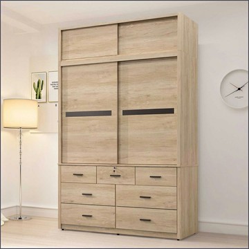 5x8尺推門(衣櫃+被櫃) 滑門衣櫥 收納衣櫃 儲物衣帽間【275B1254】Leader傢居館275-07-1+07-1A