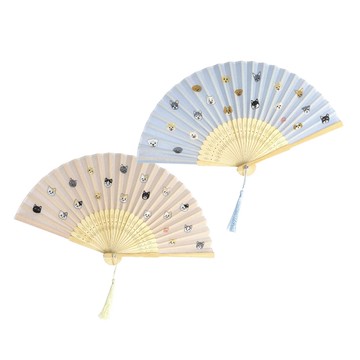 日本 貓咪 / 狗狗 可愛圖案 手扇 扇子 日本手扇 日本扇子