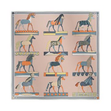 愛馬仕Hermes 駿馬A Toute Allure絲巾/方巾( 90x90公分）