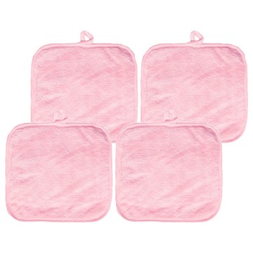 AHOYE 法蘭絨潔淨卸妝巾  4條  粉色