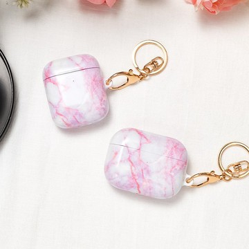 【客製化】粉紅雲石紋 AirPods Pro 3 / AirPods 4 保護殼