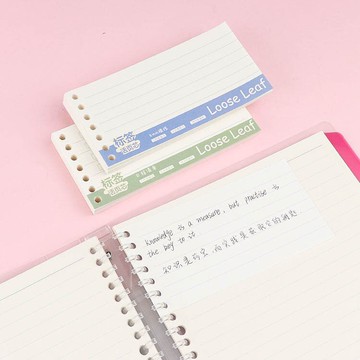 7孔標簽活頁紙 手帳 內頁 便簽本 筆記本 計劃本 手冊 紀錄【BlueCat】【C4468】