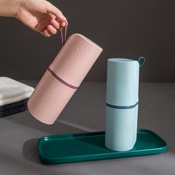 便攜式牙刷牙膏收納盒旅行刷牙杯出差牙刷盒貨車司機牙刷牙膏1入