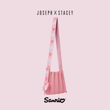 JOSEPH AND STACEY三麗鷗聯名羽翼斜背百褶包-美樂蒂櫻花粉