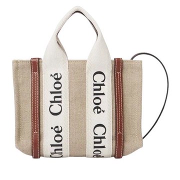 【Chloe’】 蔻依 Woody MINI TOTE 帆布迷你 斜背包/托特包 - CHC22AP237I2690U