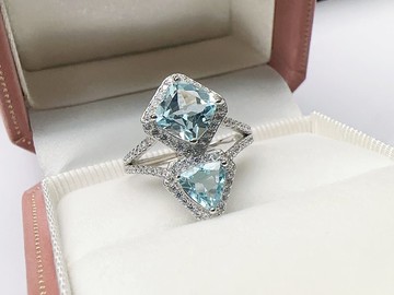 天然藍托帕 幾何設計 時尚奢華 迷人火光 自我風格 11月生日石