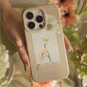 浪花花藝希望非洲菊峽谷強悍MagSafe iPhone手機殼-燕麥奶
