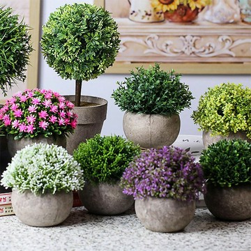 復古球形仿真植物盆栽 免澆水不凋謝  假樹 人造花 不凋花 仿真植物【ZF0208】《約翰家庭百貨