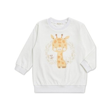 動物家族長袖圓領長版上衣