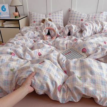 A類母嬰級床包組 純棉四件套 ins小清新 可裸睡 全棉 床單 被套 床包 學生三件套