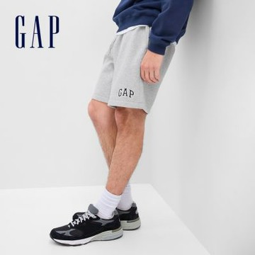 【GAP】Gap Logo 毛圈布短褲-淺灰色(870535)