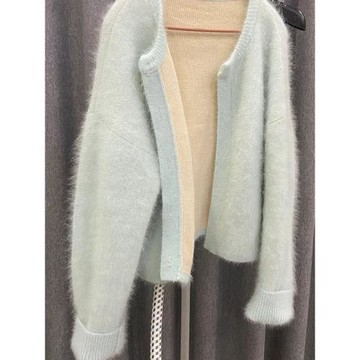 糯奶杏色浣熊絨毛衣春秋氣質外套