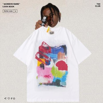 GALLERY DEPT美式高街潮牌涂鴉印花男女寬松嘻哈夏季純棉短袖T恤