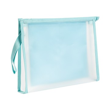 得力Deli EVA果凍色收納拉鍊袋/PP109/A4/藍色