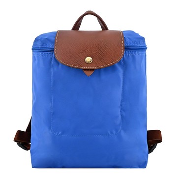 LONGCHAMP LE PLIAGE系列再生尼龍摺疊後背包（中/鈷藍）