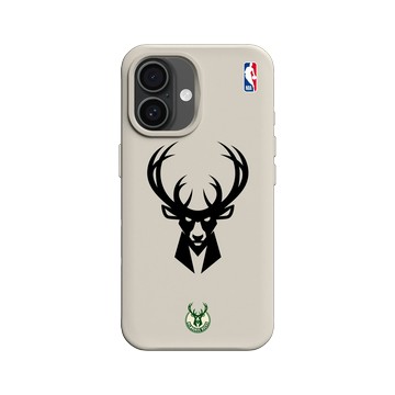 iPhone 16 SolidX 貝殼灰 - NBA - B&W-密爾瓦基公鹿 Milwaukee Bucks B&W
