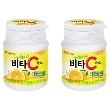 LOTTE 樂天 檸檬糖 維他命C豐富 檸檬口味酸甜可口 瓶裝輕巧方便攜帶  65g  2罐