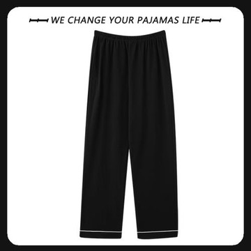 男士純棉睡褲春秋季長褲寬松青年大碼薄款可外穿休閑高級感家居褲