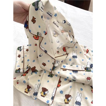 侘町2025年新款花花米菲兔冰絲短袖短褲睡衣夏季款卡通家居服套裝