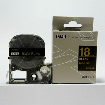 普貼國產兼容色帶SC18KZ 黑底金字18mm SR230C SR550C貼紙LW-K400