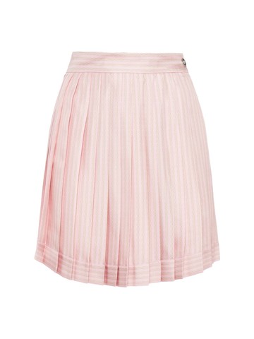 Pinstripe Silk Twill Mini Skirt