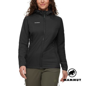 【Mammut 長毛象】Rime Light IN Hybrid Hooded W 輕量繩化纖連帽外套 黑色 女款 #1013-03970
