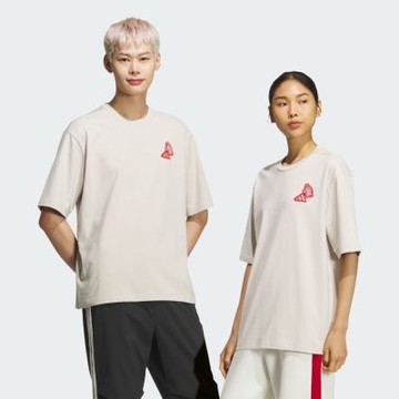 Adidas 愛迪達 Nyr Gfx Ss Tee KQ5100 男女 T恤 運動上衣 休閒短袖 CNY 米紅 亞版