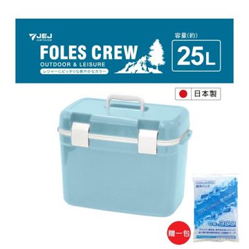 【日本 JEJ ASTAGE】FOLES CREW日本專業可攜式保溫冰桶/25公升/青瓷藍