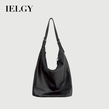 IELGY 女款韓版簡約大容量軟皮單肩包
