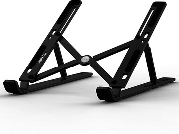 【日本代購】BoYata 筆電 平板 輕量型 攜帶式 支架 最大支援15.6英吋 黑色