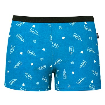 【SOLIS】愛心貼系列120-150寬鬆印花四角男童褲(窿島藍)