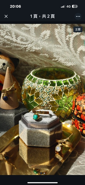 印度丨民族戒指珊瑚系列-綠松石