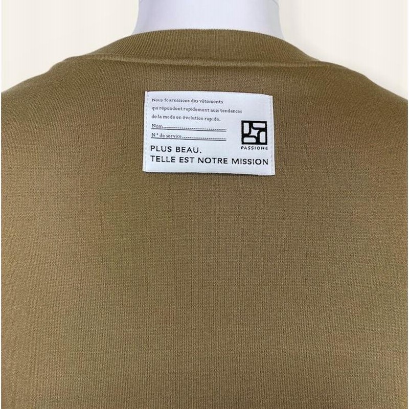 PASSIONE パシオーネ プルオーバー エアロニット 裏毛 ドルマン