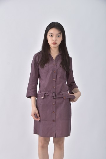 (S) net colleetion質感棉質紫色洋裝