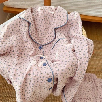 【台灣出貨】新款小碎花睡衣女秋冬長袖長褲ins可外穿宿舍春季韓版家居服套裝睡衣長袖睡衣居家睡衣居家服睡衣套裝女生睡衣