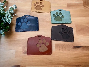 貓掌皮革手縫證件套-貓奴必備