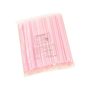 One Pojang 粉色愛心吸管 (直徑12*210mm) 50支/包  1包