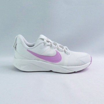 Nike DX7614103 中童鞋 Star Runner 4 免綁鞋帶 網布 白×粉勾【iSport愛運動】