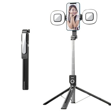 p87 1.7米 雙燈手機自拍桿 自拍桿 多功能遙控自拍棒落地三腳架 拍抖