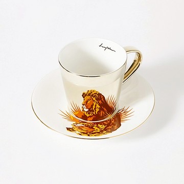 【韓國 Luycho】鏡面倒影動物圖案咖啡杯 (獅子)-廠商直送