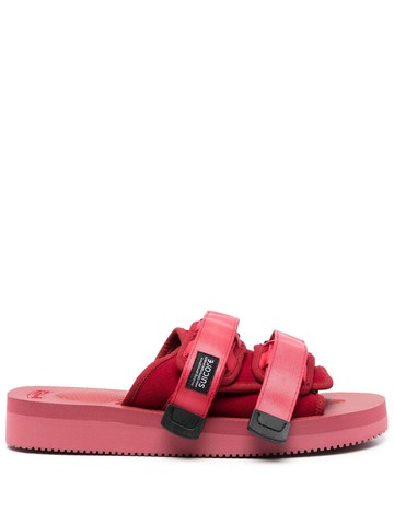 Suicoke - open-toe touch-strap sandals - men - Calf Suede/Fabric/Fabric/Rubber - 8 - Red
