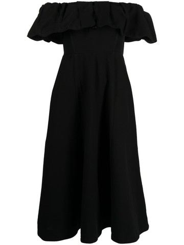 Sea - Leona cotton midi dress - women - Linen/Flax/Cotton - 0 - Black