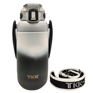 TKK 獵鷹系列316不鏽鋼 手提+背帶 直飲+吸管 大容量保溫杯壺 運動水壺  雪山白  1.1L  1個